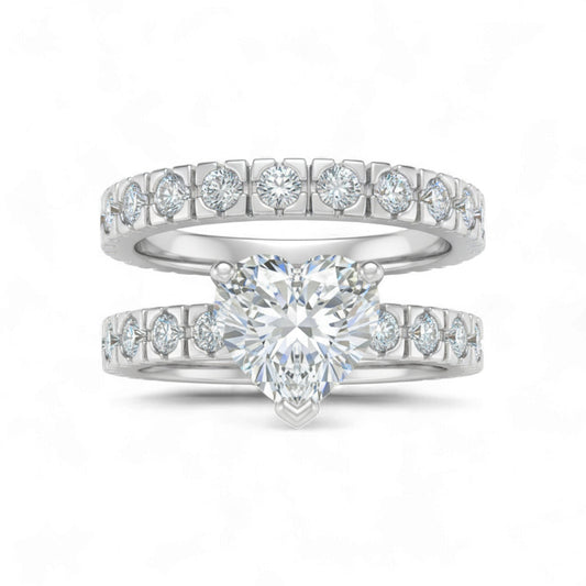 Heart Shape CZ Bride set in 925 Sterling Silver