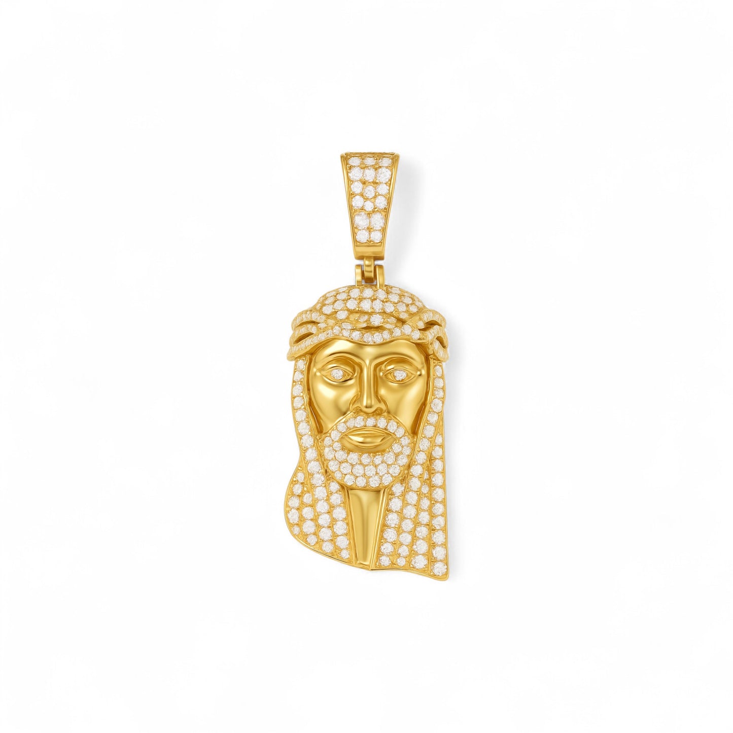 Jesus Natural Diamond Pendant in 18KT Gold
