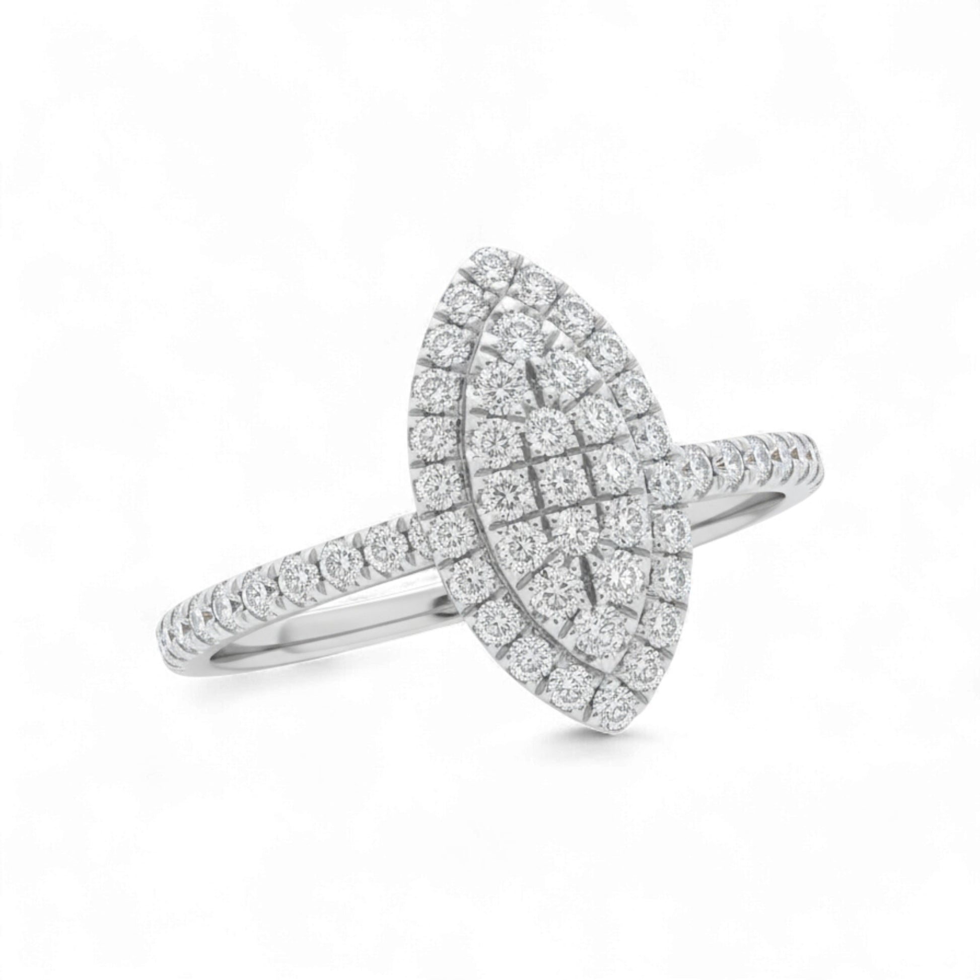 Diamond ring with a white background
