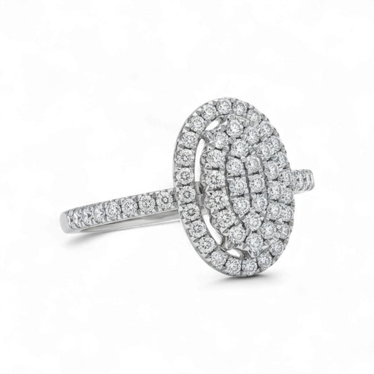 Diamond ring with a white background