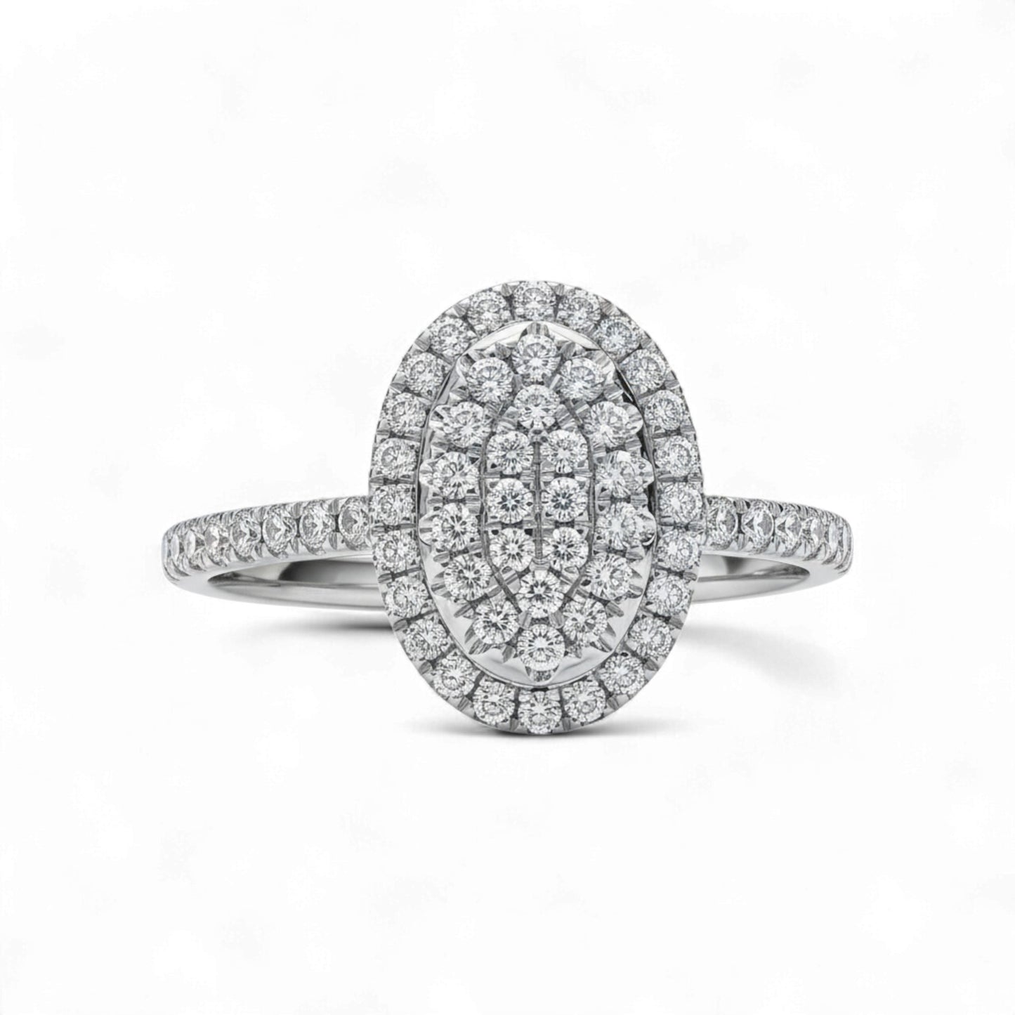 Diamond ring with a white background