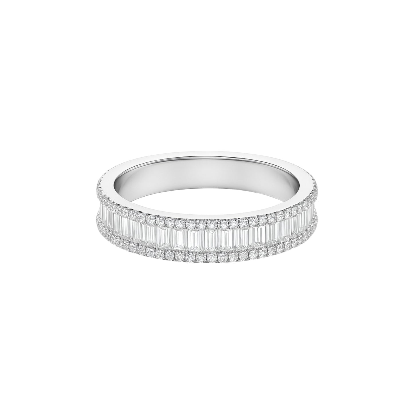 Liz Moissanite Band in 925 Sterling Silver