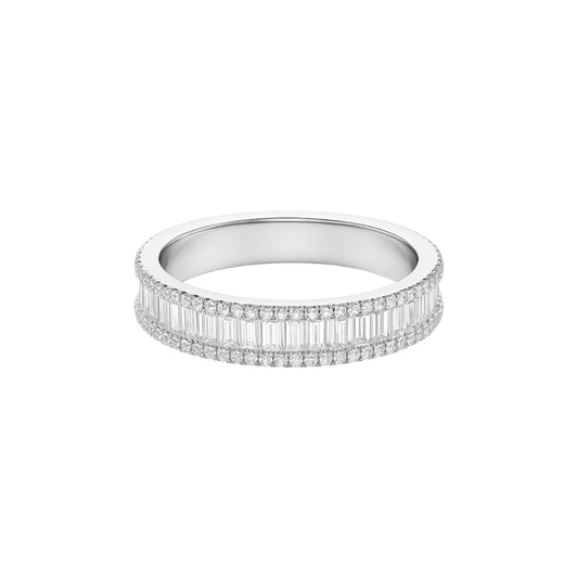 Liz Moissanite Band in 925 Sterling Silver