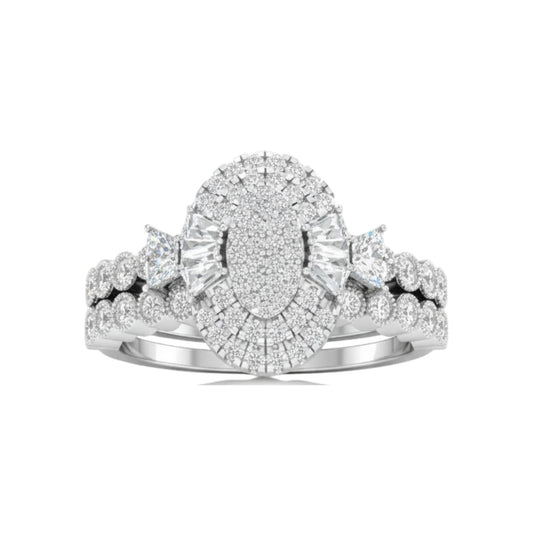 Diamond ring set on a white background