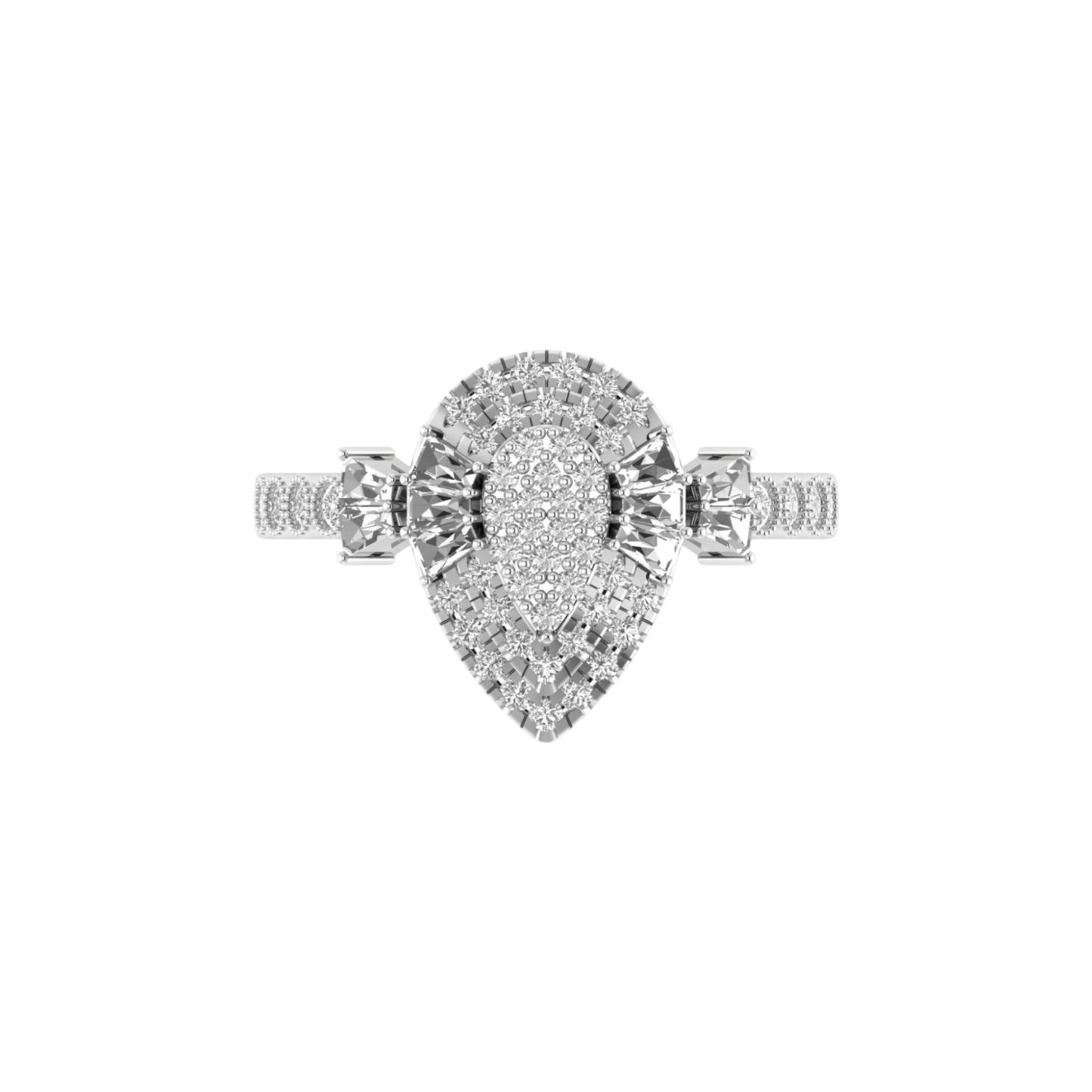 Lucy Pear Cut Diamond Engagement Ring in 18KT Gold