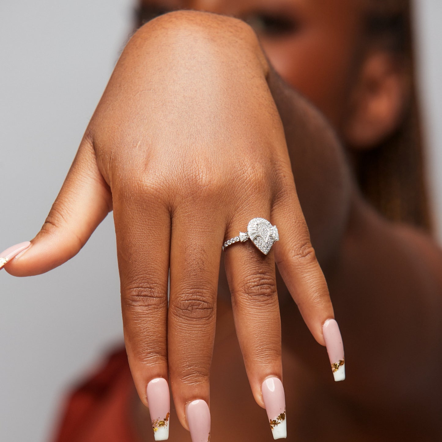 Lucy Pear Cut Diamond Engagement Ring in 18KT Gold