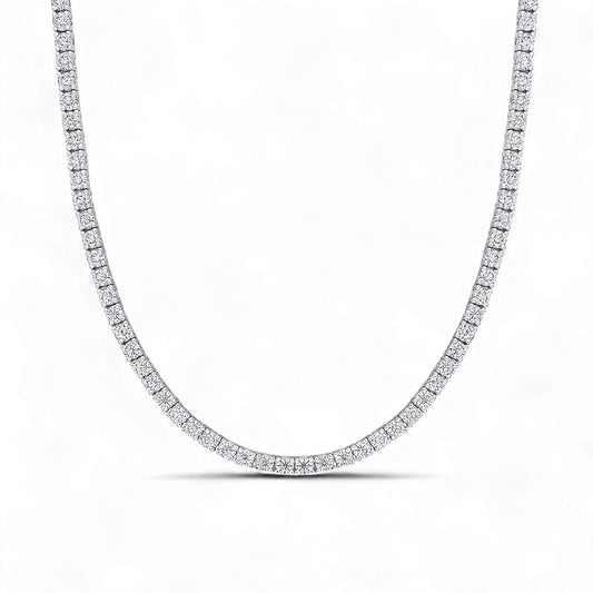 Diamond necklace on a white background