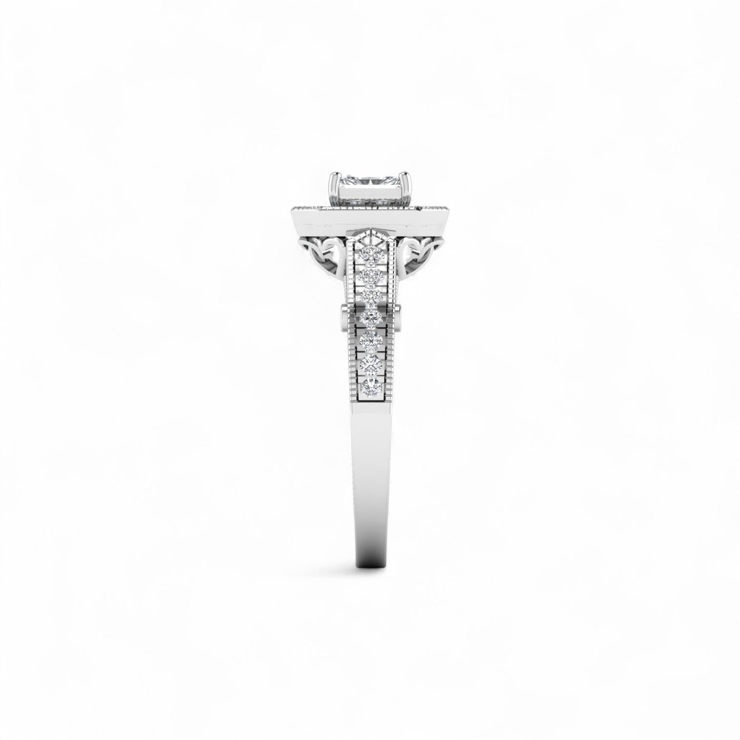 Nala Radiant Natural Diamond Engagement Ring in 18K Gold