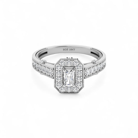 Nala Radiant Natural Diamond Engagement Ring in 18K Gold