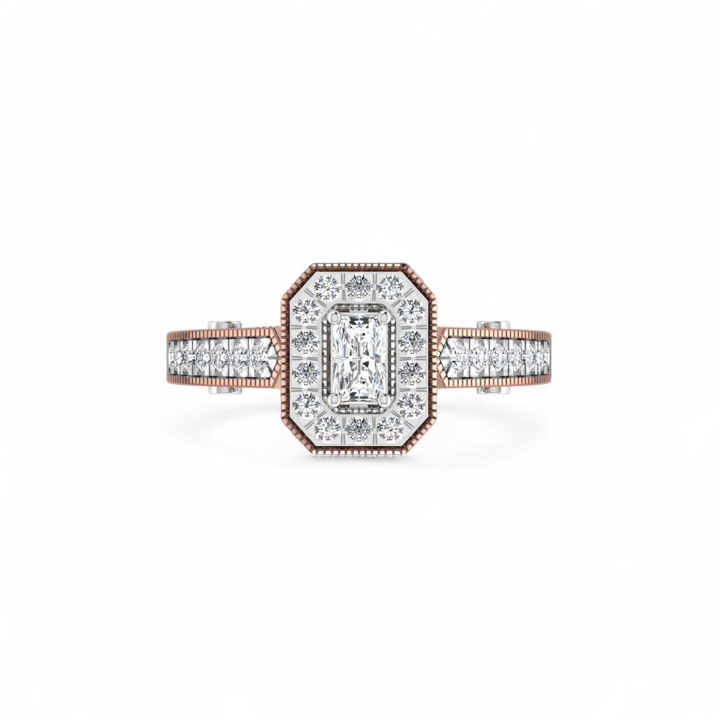 Nala Radiant Natural Diamond Engagement Ring in 18K Gold
