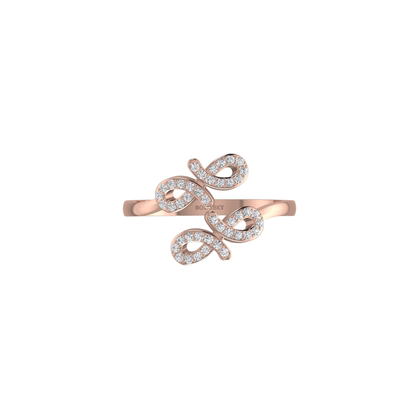 Oiza Infinie Cuff Pave Diamond Ring in 18K Gold