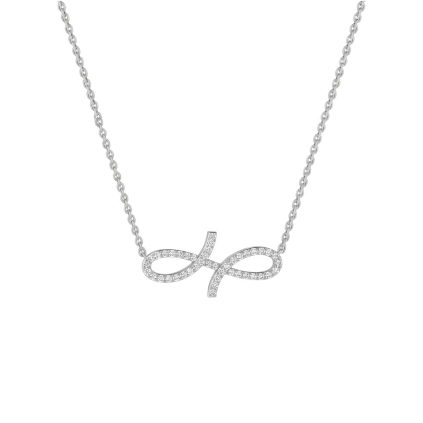 Silver necklace with a unique pendant on a white background