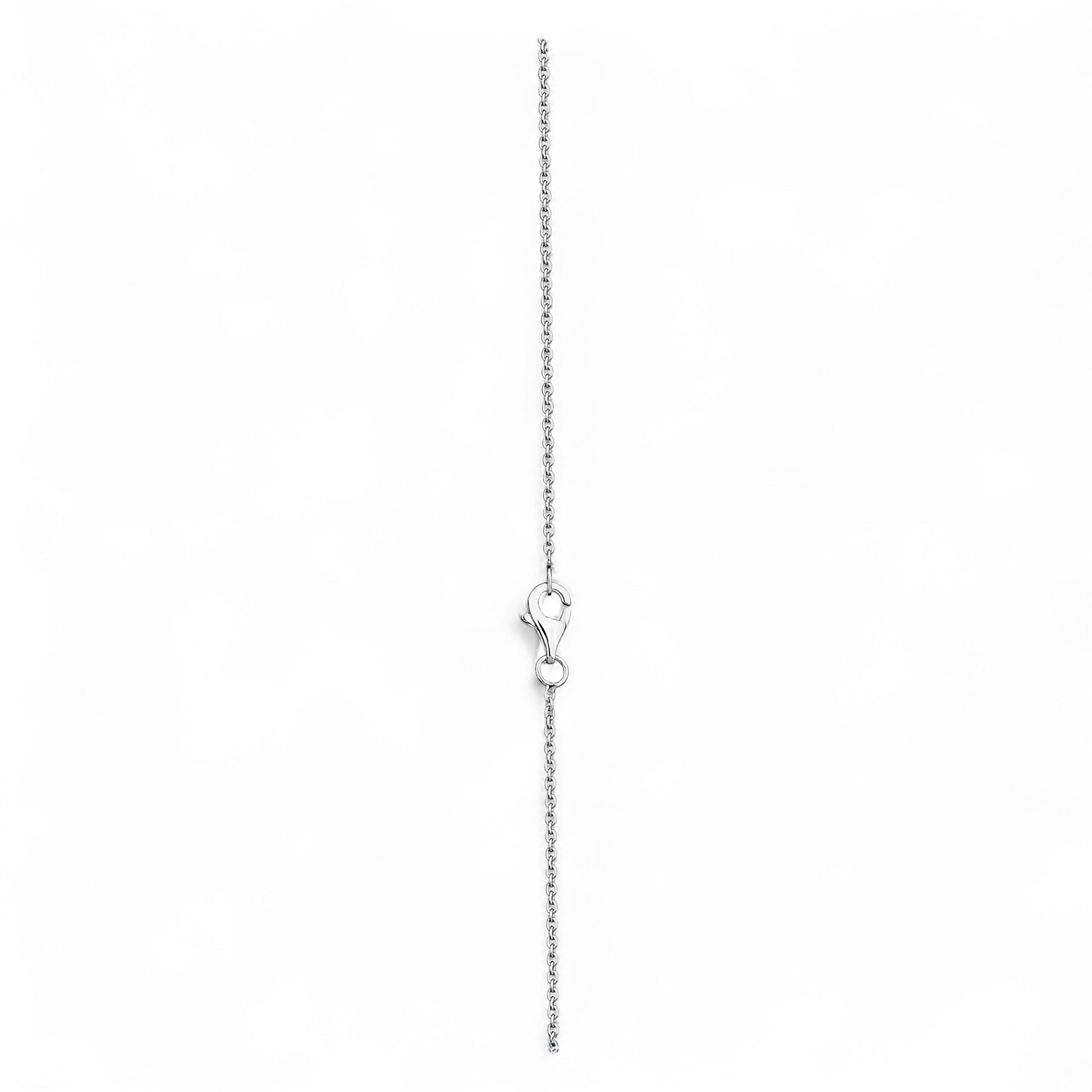 Silver chain necklace on a white background