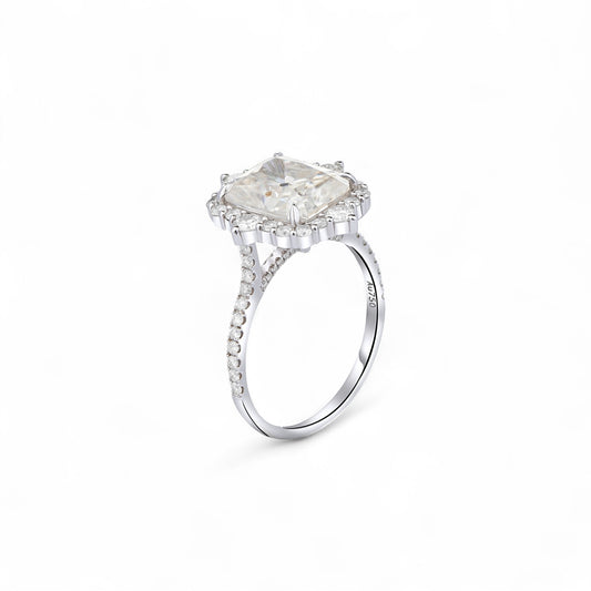 Quinn 2.0 Radiant Cut Moissanite Engagement Ring in 925 Sterling Silver