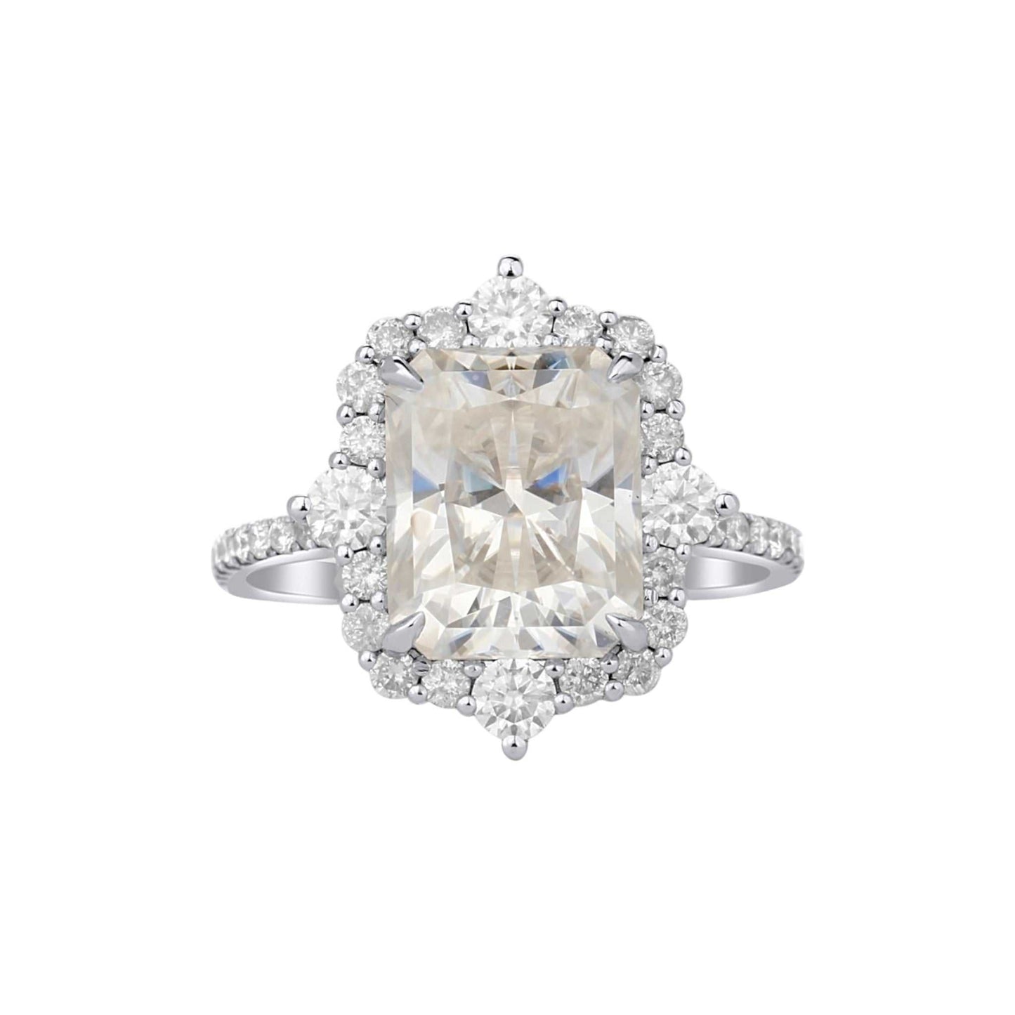 Quinn Radiant Cut CZ Engagement Ring in 925 Sterling Silver