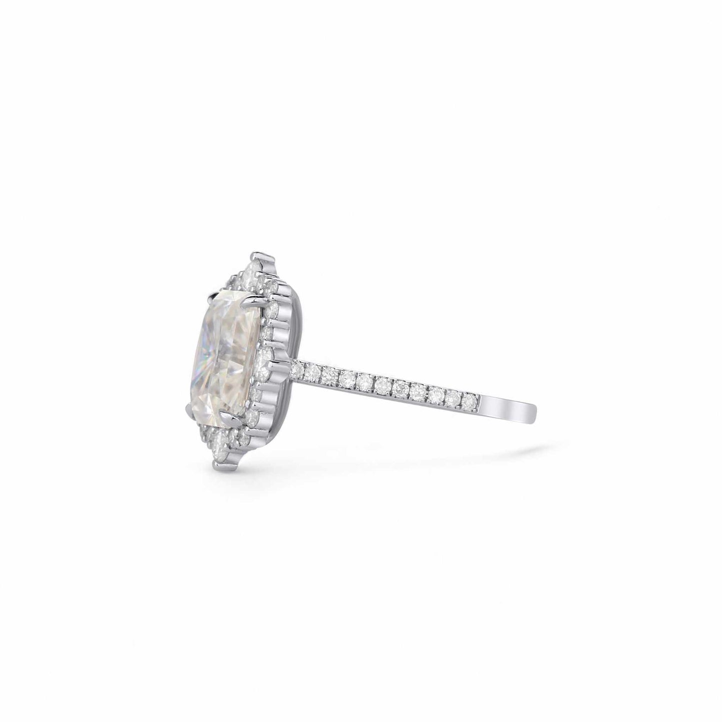 Quinn Radiant Cut CZ Engagement Ring in 925 Sterling Silver