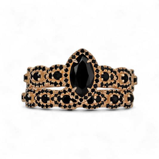 Bracelet with black gemstones on a white background