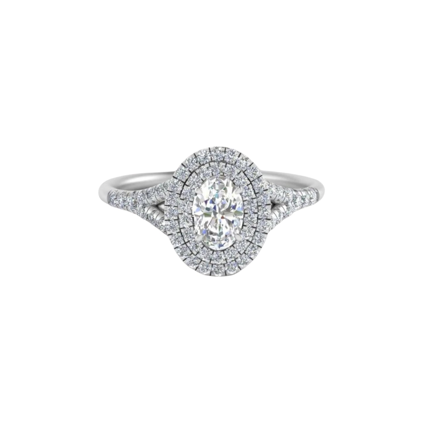 Diamond ring with a white background