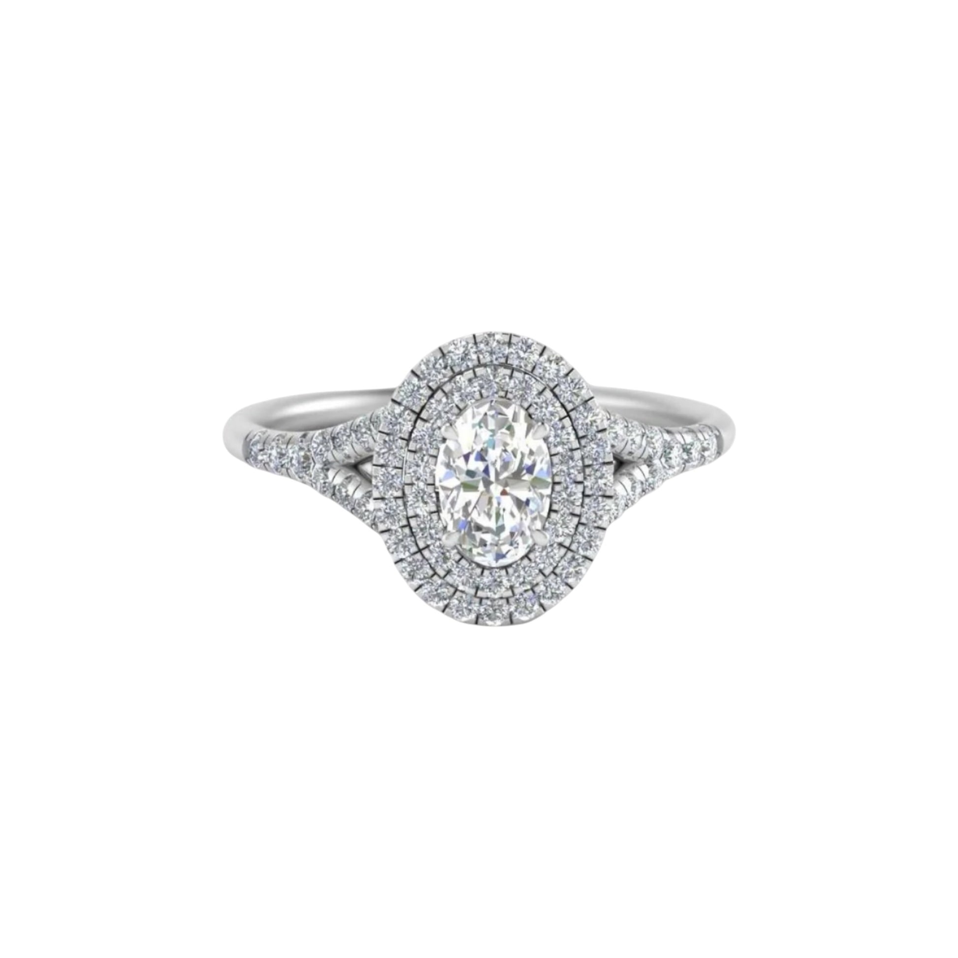 Diamond ring with a white background