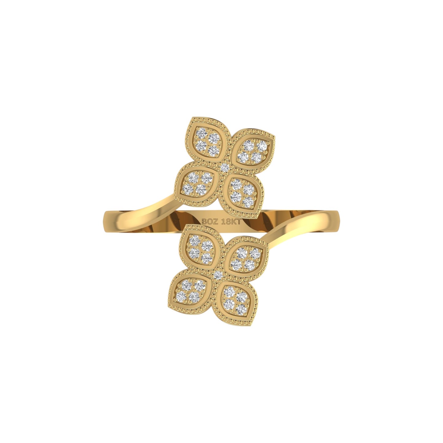 Nora Cuff Natural Diamond Ring in 18K Gold