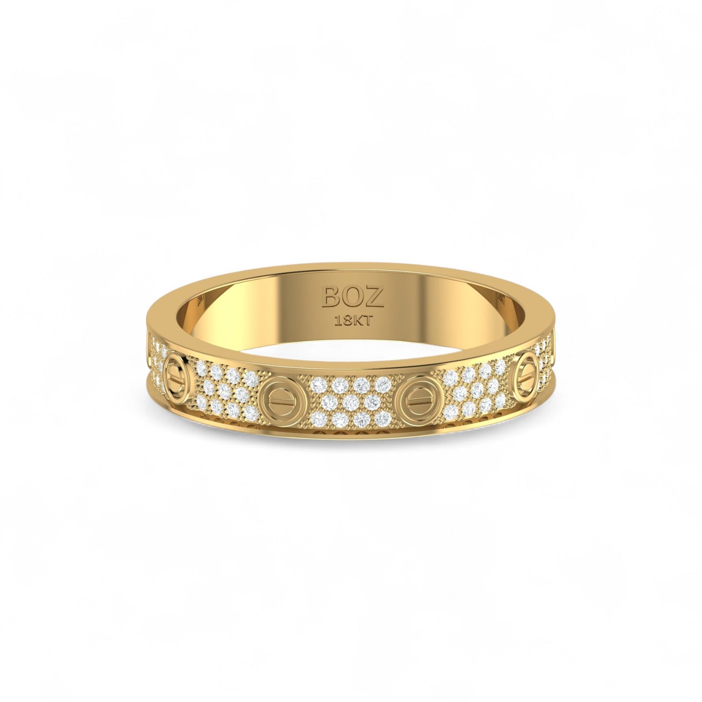 Love Inspired 4mm Natural Diamond Band in 18K Gold
