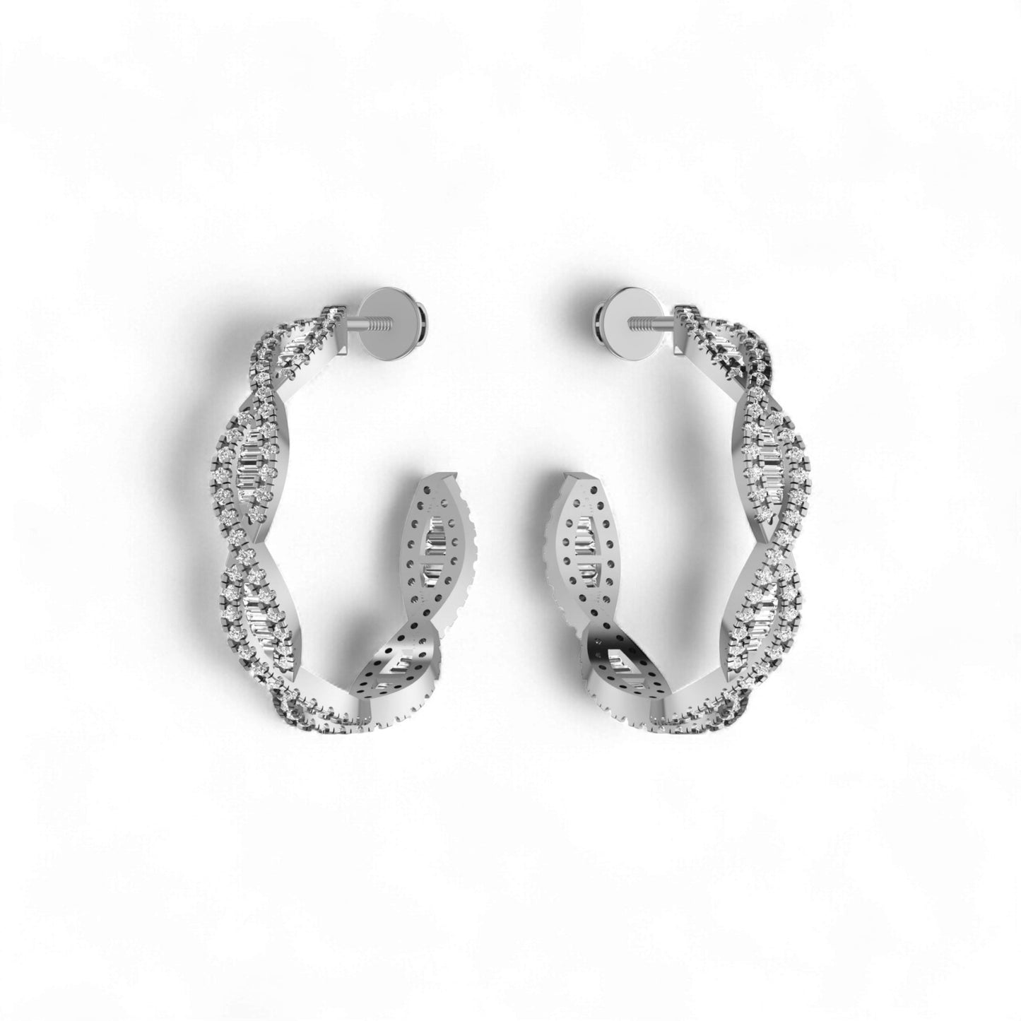 Marise Moissanite Hoop Earrings in 925 Sterling Silver