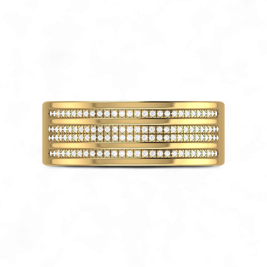 Gold bar with embedded crystals on a white background