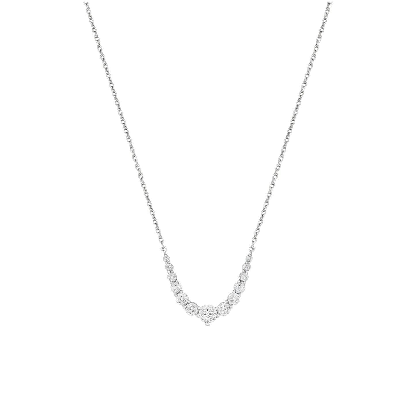 Diamond necklace on a white background