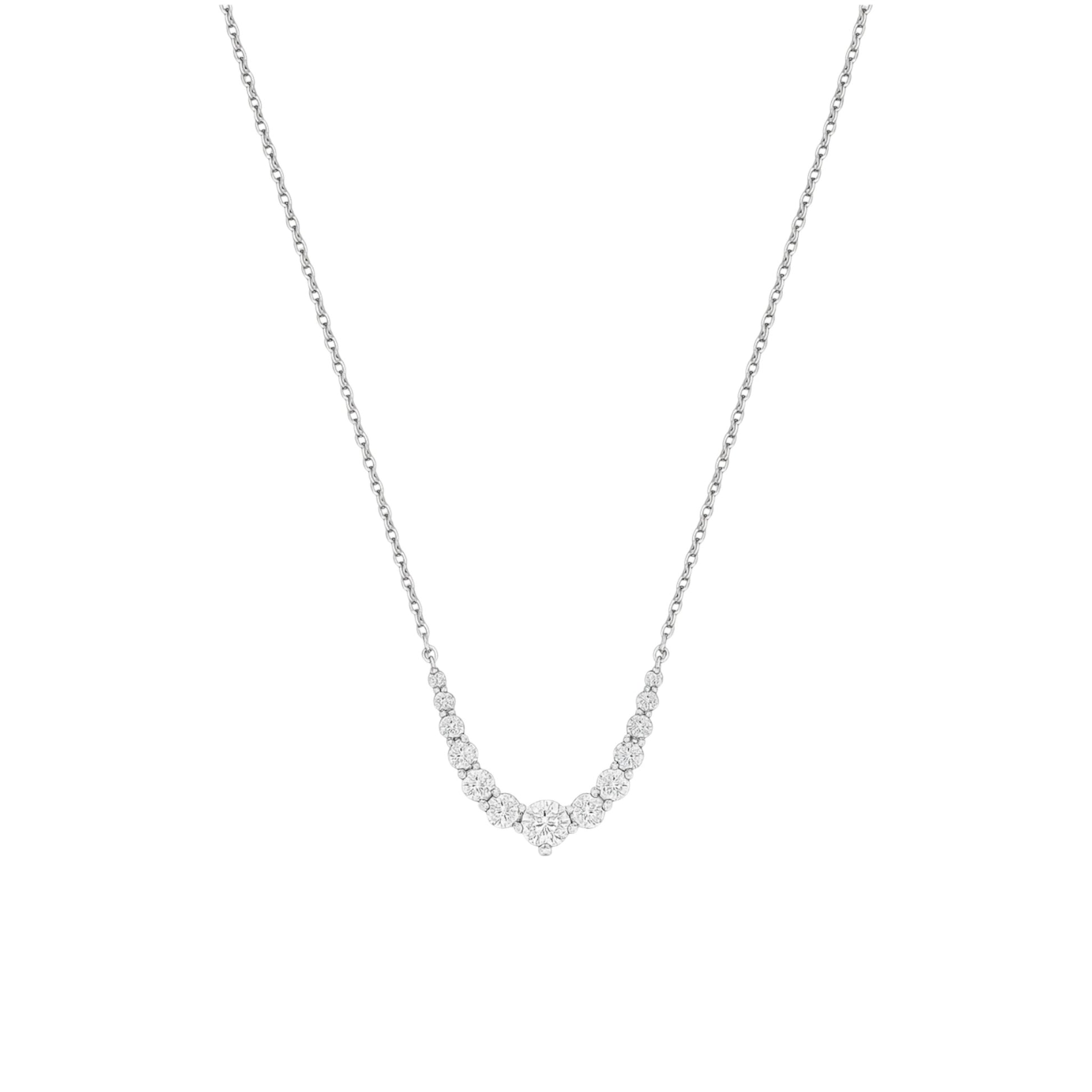 Diamond necklace on a white background
