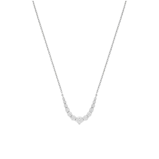 Diamond necklace on a white background