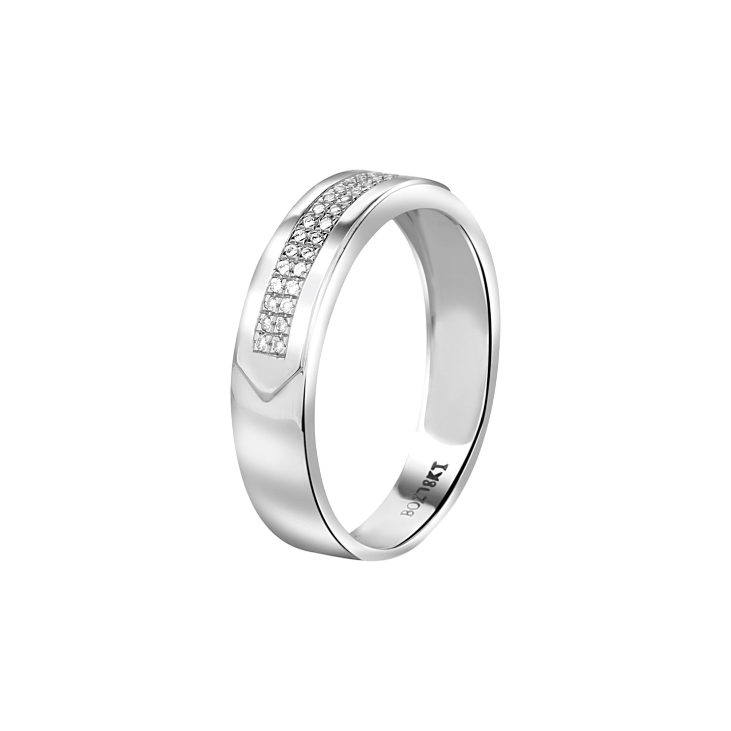 Zion Natural Diamond Band in 18K Gold