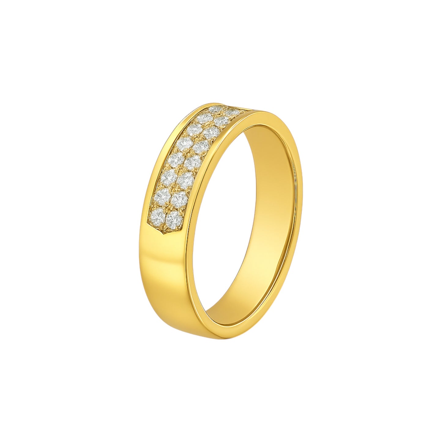 Zion Natural Diamond Band in 18K Gold
