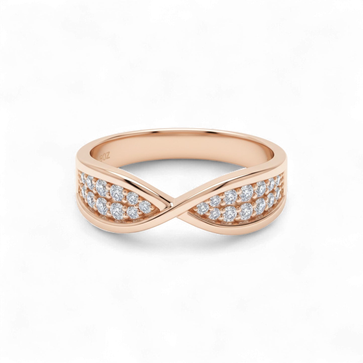 Twill Lab Grown Diamond Pave Band in 18KT Gold