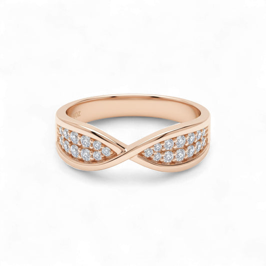 Twill Lab Grown Diamond Pave Band in 18KT Gold