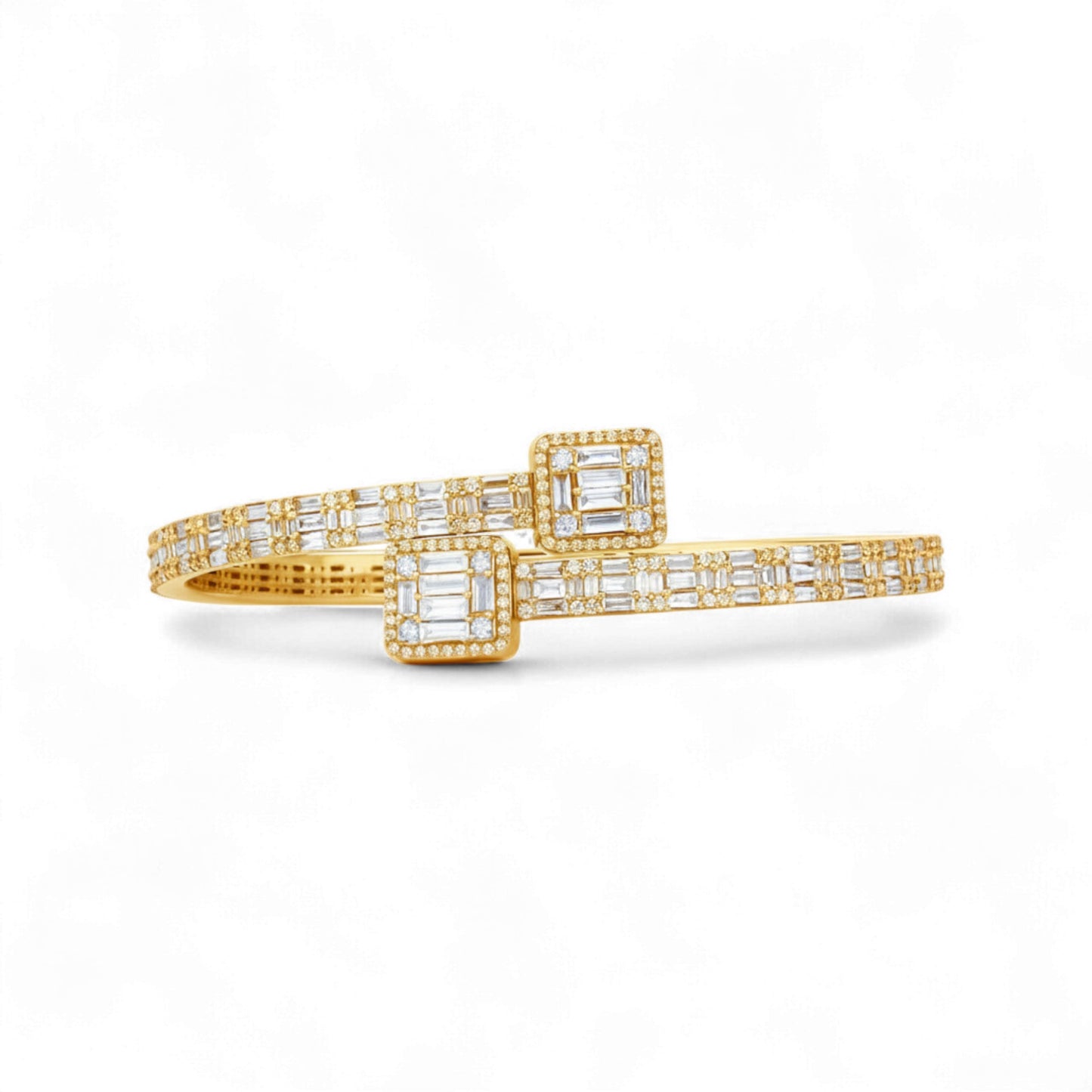 Baguette Bangle Diamond Bracelet in 18KT Gold