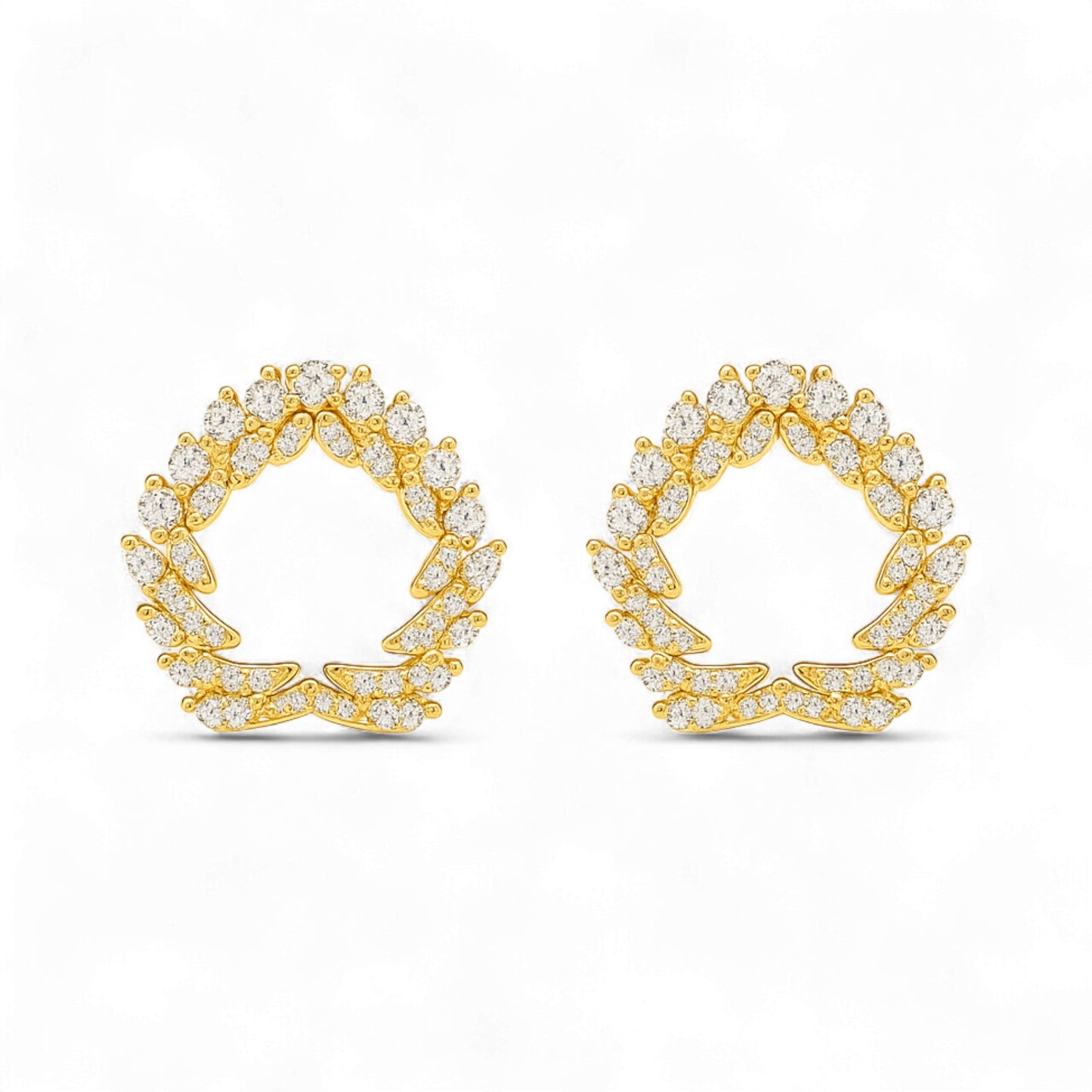 Boz Forever Single Motif Diamond Studs in 18KT Gold