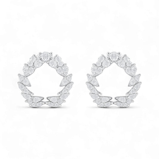 Boz Forever Single Motif Diamond Studs in 18KT Gold