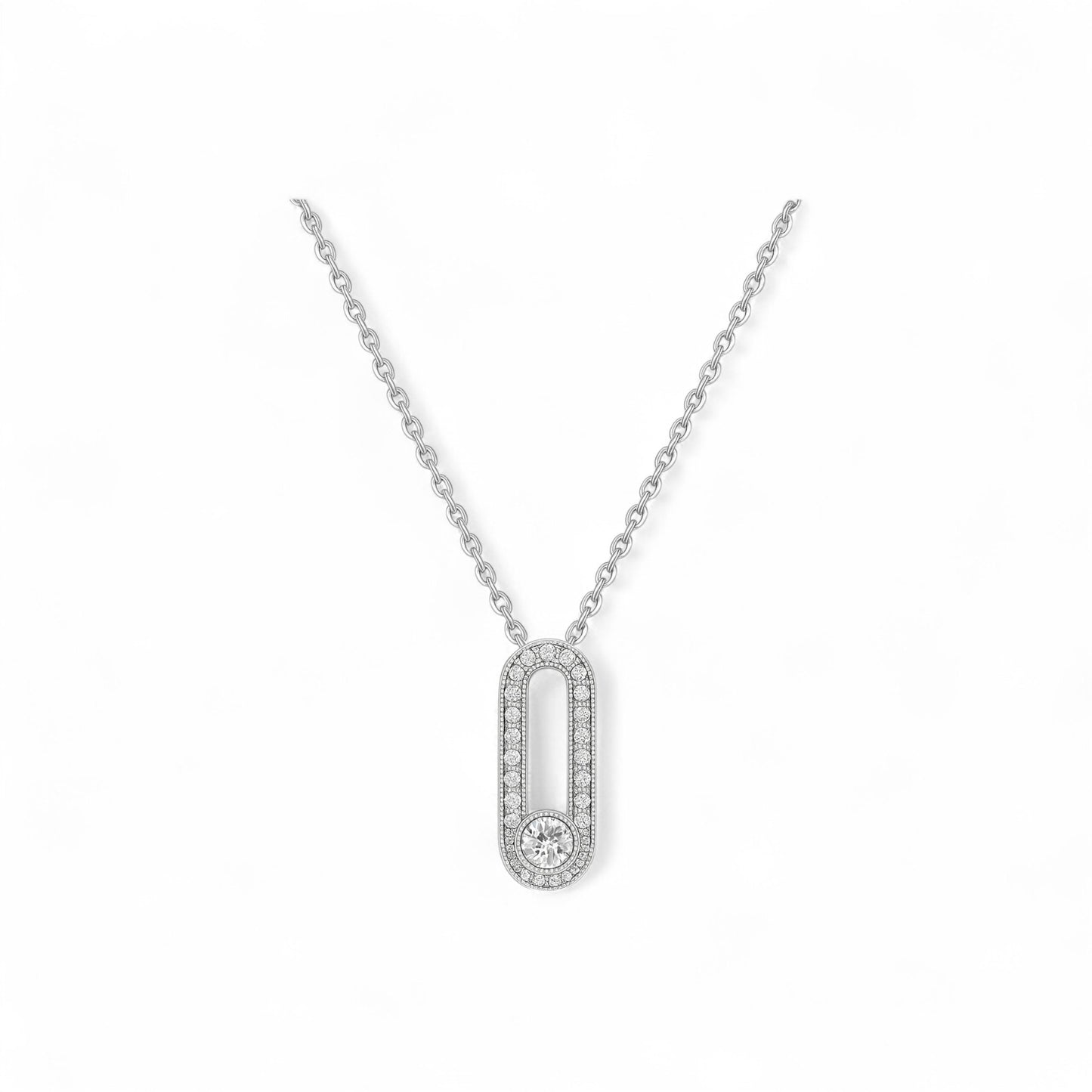 Cecile Moissanite Tennis Necklace IN 925 Sterling Silver