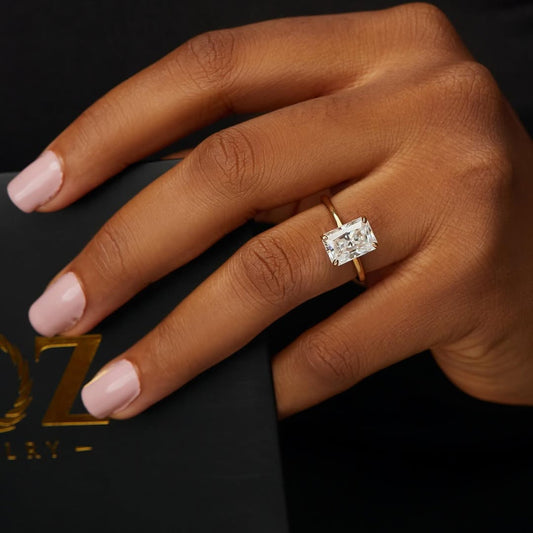 Celine Moissanite & Diamond Engagement Ring in 18KT Gold