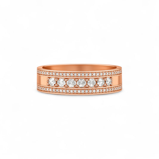 Charming Natural Diamond Wedding Band in 18K Gold