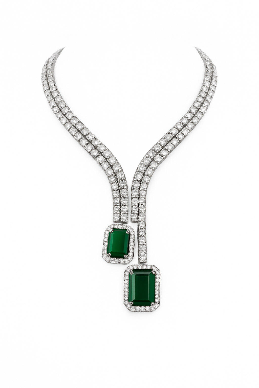 Eterna Verde Emerald & Diamond Necklace in 18K Gold