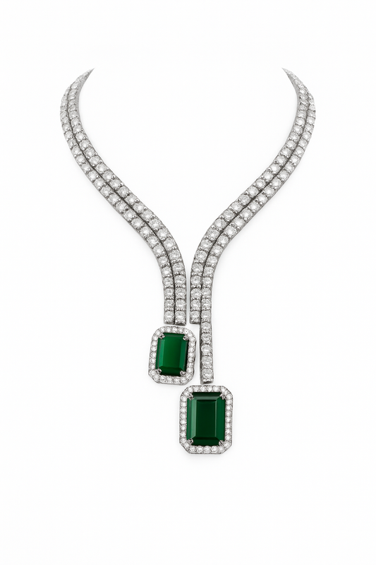 Eterna Verde Emerald & Diamond Necklace in 18K Gold