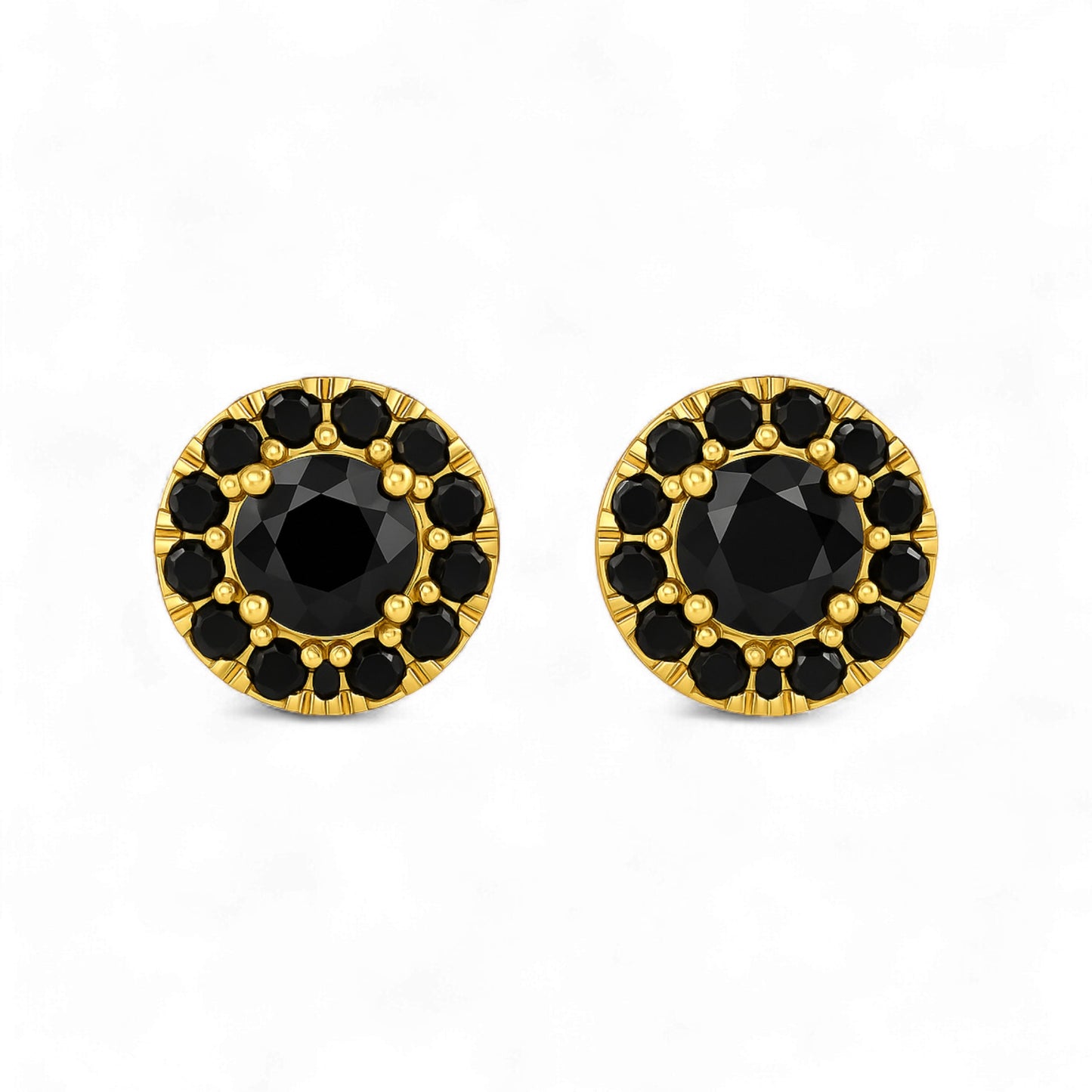 Tania Black Diamond Stud Earrings in 18KT Gold