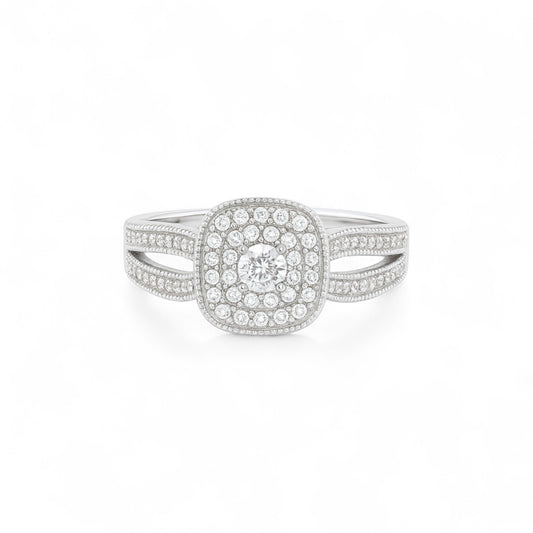 Cherry Cushion Cut Natural Diamond Engagement Ring in 14KT Gold