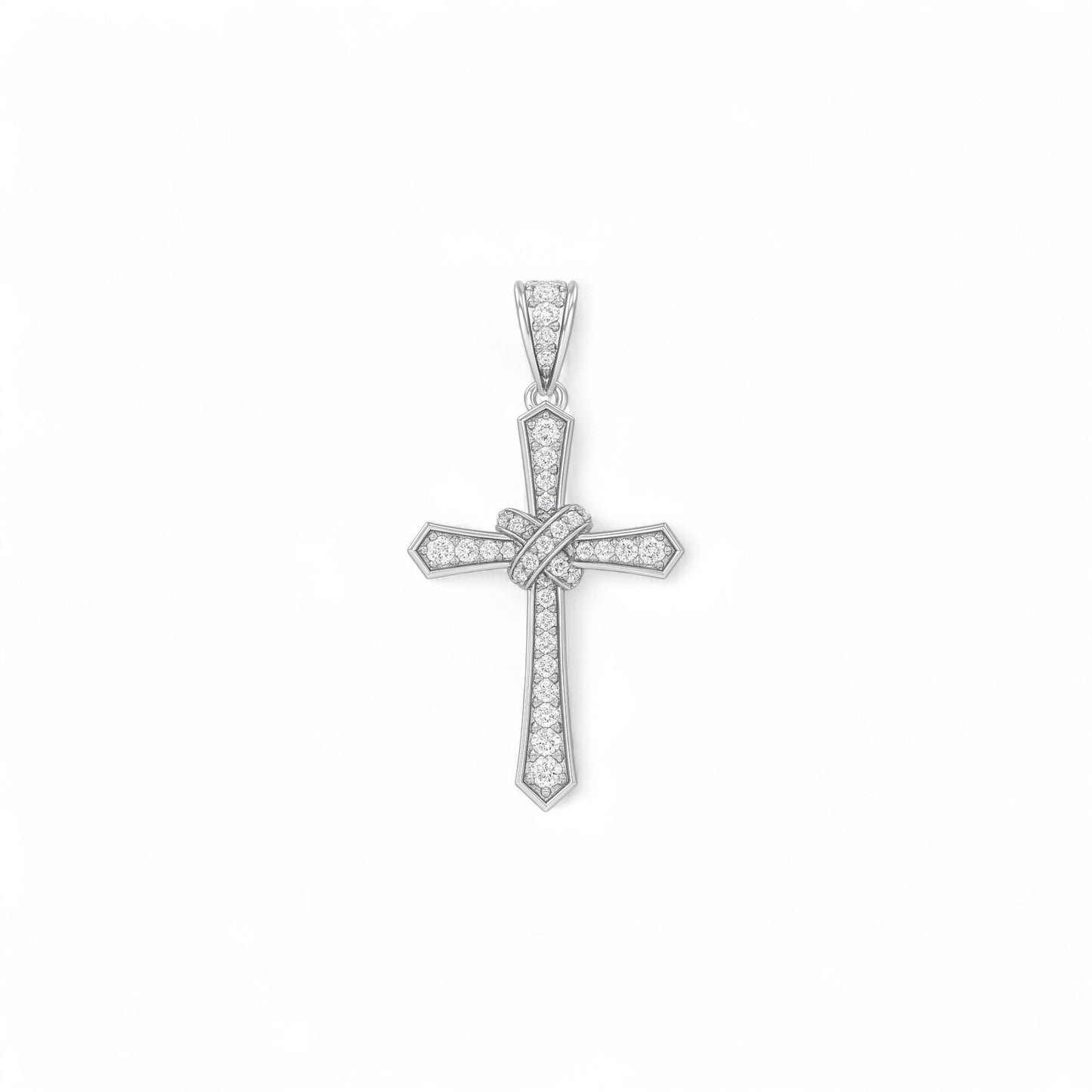 Criss Cross Diamond Pendant in 18k Gold