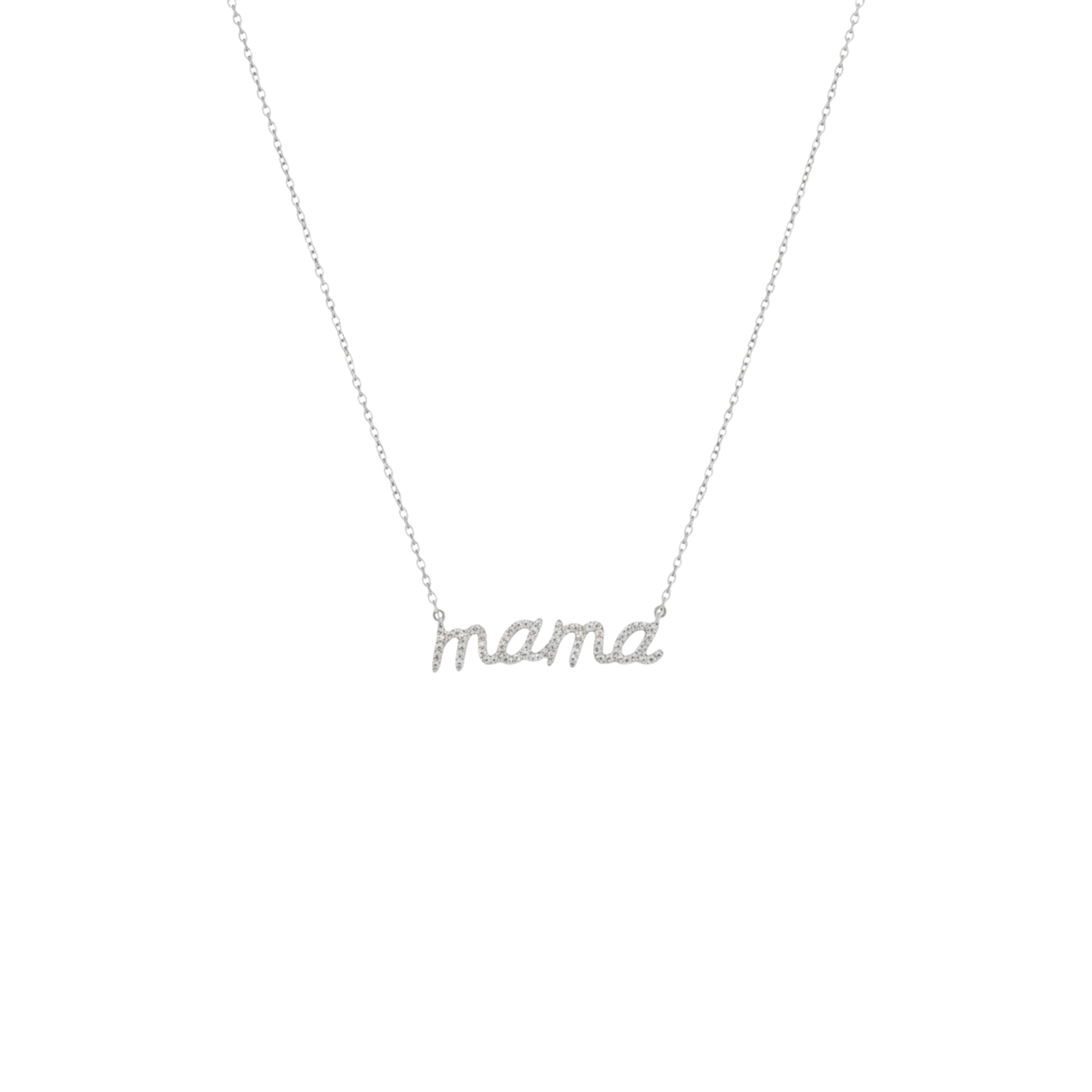 Custom "Mama" Pendant Lab Grown Diamond Necklace in 18KT Gold