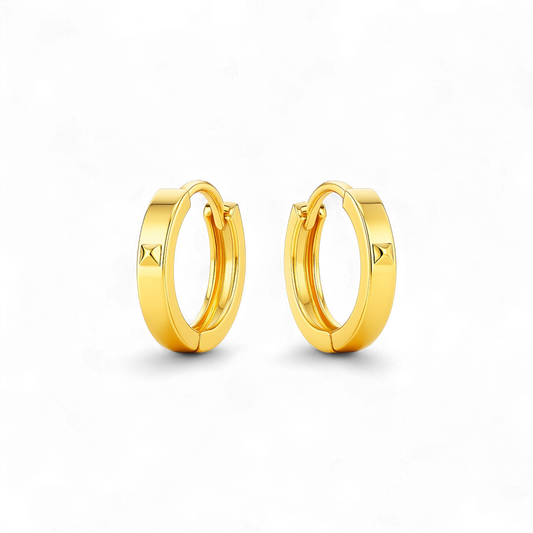 Dainty Huggies Hoop Earrings in 18KT Gold
