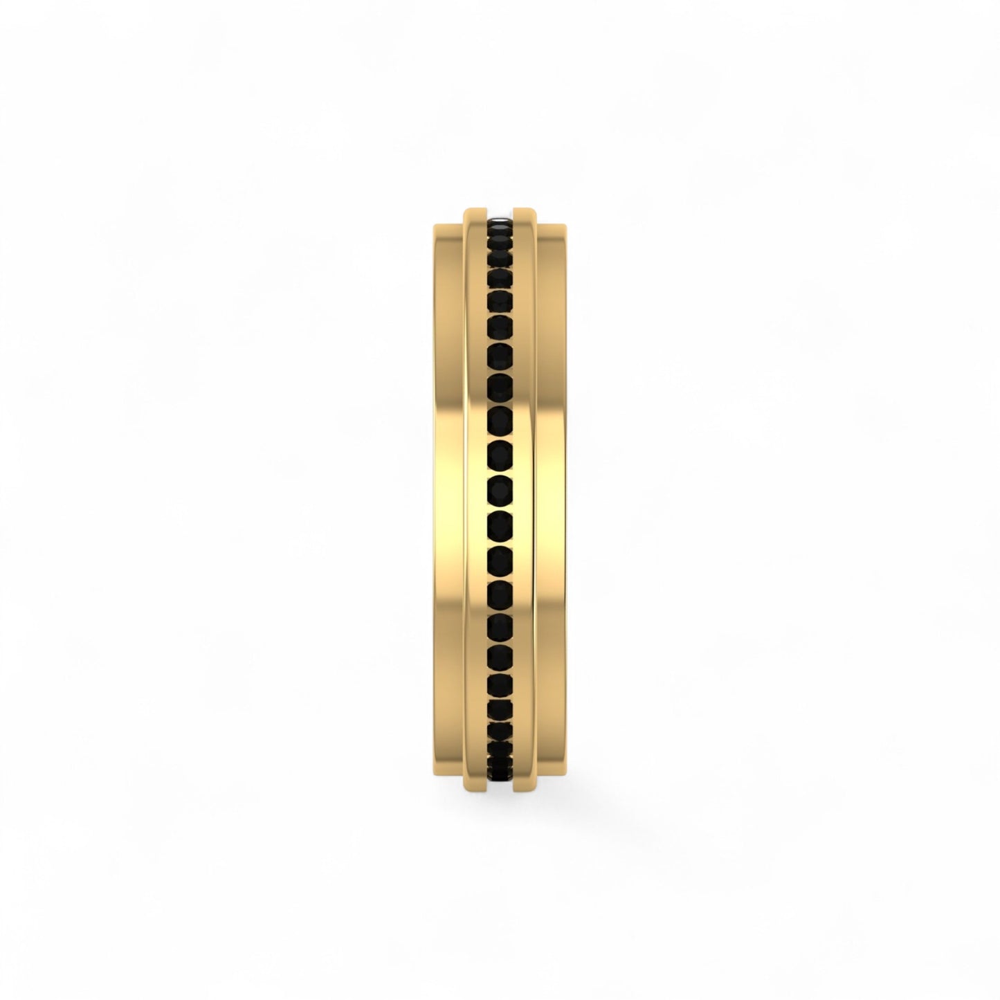 Emma 4mm Black Natural Diamond Band in 18K Gold