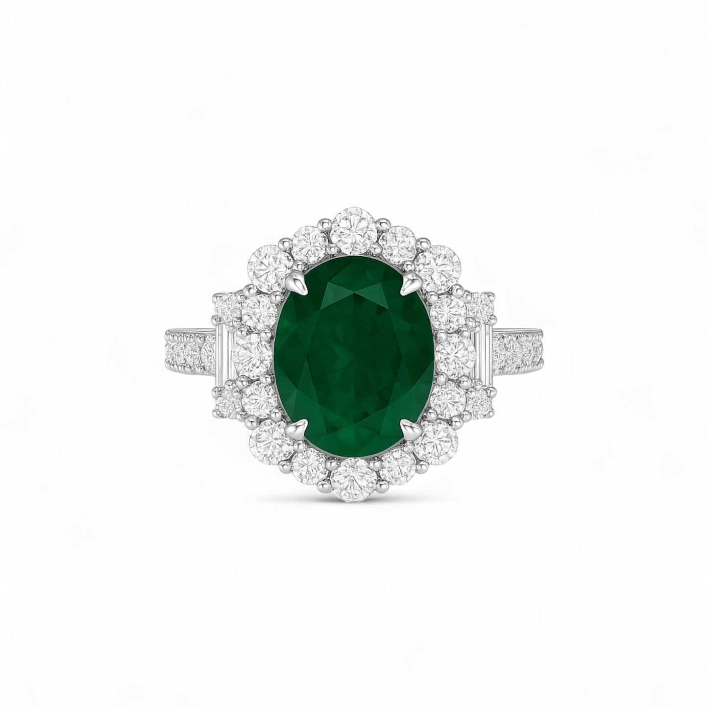 Empress Oval Cut Engagement Ring in 18K Gold