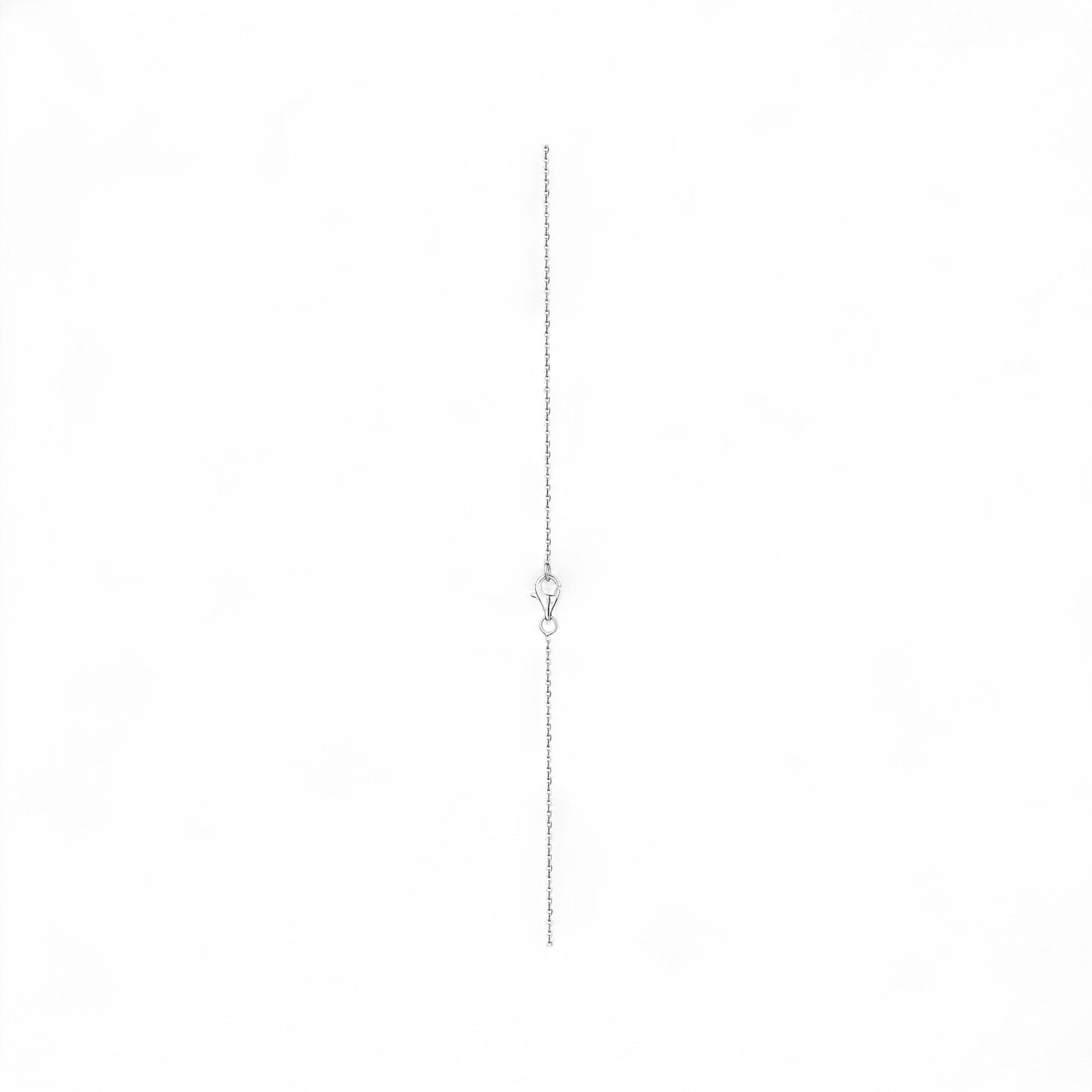 Silver necklace on a white background